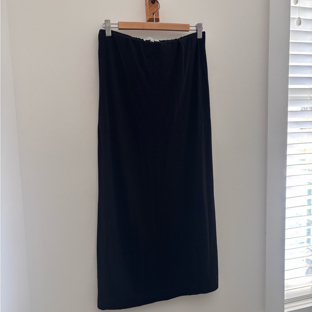 Reformation Maria Black Maxi Skirt with Elastic Waist